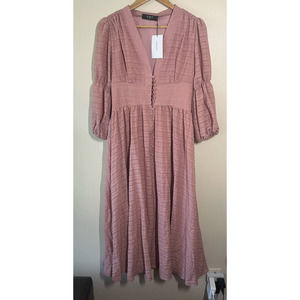 NWT o.p.t One Pretty Time Massaya Pink Midi Dress